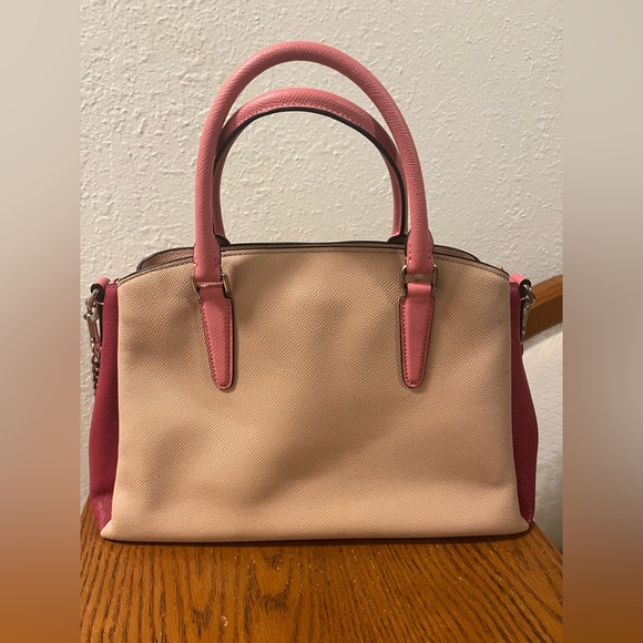 Coach Colorblock Satchel With Crossbody in Taupe / Pink / Red - Picture 4 of 13